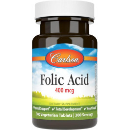   Carlson Labs Folic Acid, 400 mcg, 300 Vegetarian Tablets