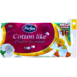   Perfex Папір туалетний  Cotton Comfort Line тришаровий 16 шт. (8606110850522)