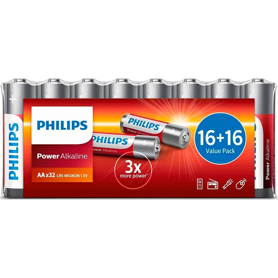 Philips AA bat Alkaline 32шт Power (LR6P32FV/10) - зображення 1