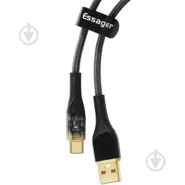   Essager Interstellar Transparent Design Charging Cable USB-A to Type-C 100W 2m Black (EXCT-XJA01-P)