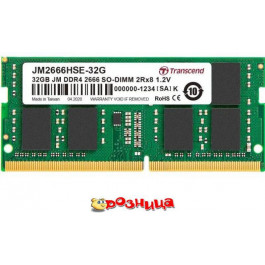   Transcend 32 GB SO-DIMM DDR4 2666 MHz (JM2666HSE-32G)