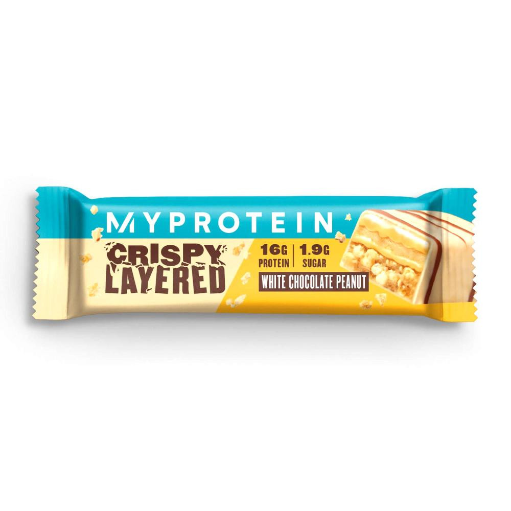 MyProtein Crispy Layered Protein Bar 58 g White Chocolate Peanut - зображення 1