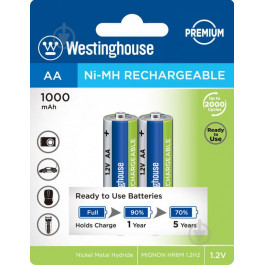   Westinghouse AAA 1000mAh Ni-Mh 2шт PREMIUM (NH-AA1000ARBP2)