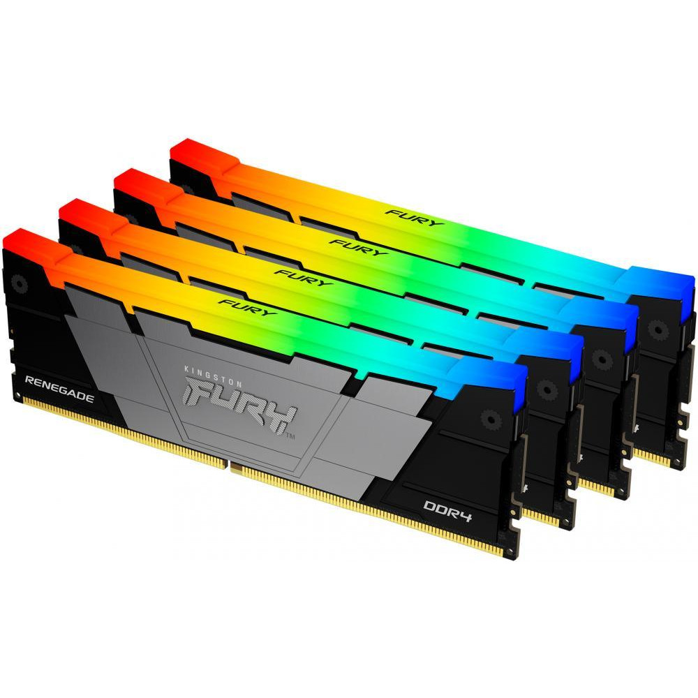 Kingston FURY 128 GB (4x32GB) DDR4 3600 MHz Renegade RGB Black (KF436C18RB2AK4/128) - зображення 1