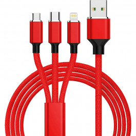   XoKo USB Cable to Lightning/microUSB/USB-C 1.2m Red (SC-330-RD)