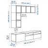 IKEA BESTA/EKET Тумба під телевізор комбінована, білий/сіро-зелений, 180x42x170 см (095.222.03) - зображення 6