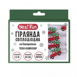   YES! Fun На мідному дроті Авто Санти 20 LED Тепло-біла 2.2 м На батарейках (801207)