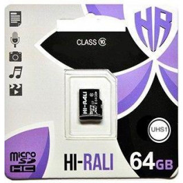   Hi-Rali 64 GB microSDXC class 10 UHS-I HI-64GBSDCL10-00