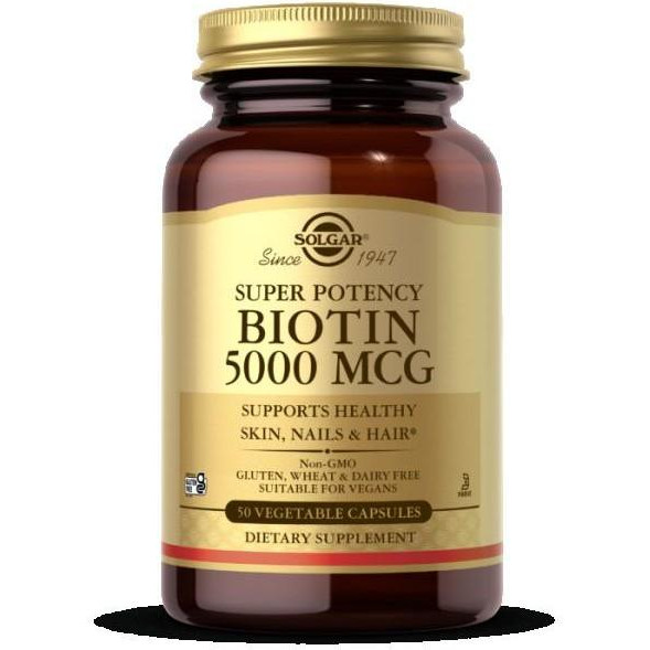 Solgar Биотин (Biotin), 5000 мкг, 50 капсул (SOL00313) - зображення 1