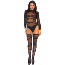   Leg Avenue Комплект  Truth Or Dare Bodysuit And Thigh Highs Set, чорний: боді + панчохи (714718262918)