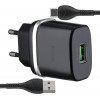 Hoco C12Q Smart QC3.0 + USB Type-C Black - зображення 1