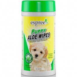   Espree Серветки для догляду за вовною цуценят  Puppy Aloe Wipes 50 шт (0748406014220)