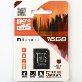   Mibrand 16 GB microSDHC Class 10 UHS-I + SD Adapter MICDHU1/16GB-A