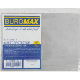   BuroMax Файл для документов , JOBMAX, А4+, 40 мкм, 100 шт. в упаковке (BM.3805-y)