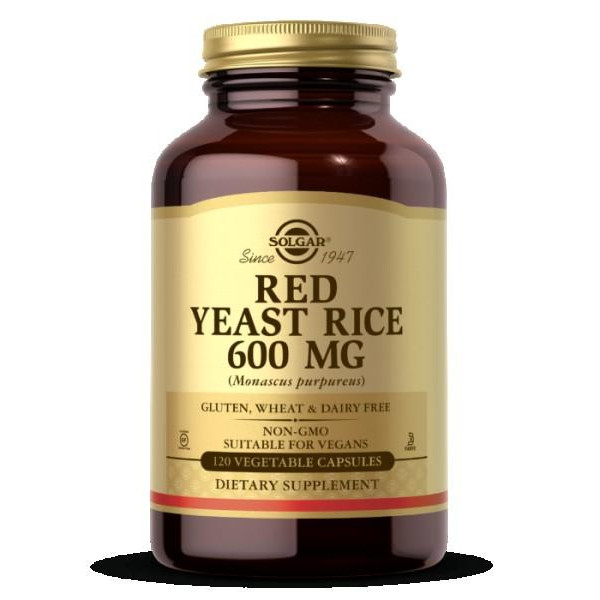 Solgar Red Yeast Rice 600 mg 120 Vegetable Capsules (SOL-02325) - зображення 1