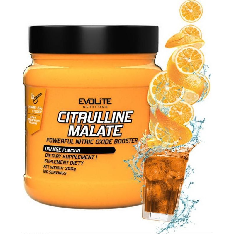 Evolite Nutrition Citrulline Malate 300 g /120 servings/ Orange - зображення 1