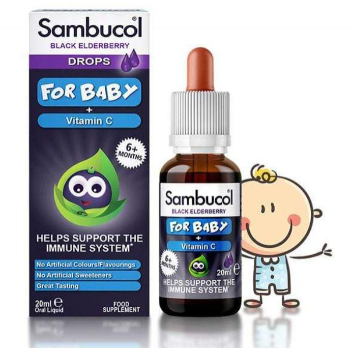 Sambucol Black Elderberry Drops For Babys + Vitamin C (20 ml) - зображення 1