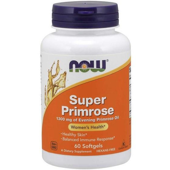 Now Масло примулы вечерней Now Foods Super Primrose 1300 mg of Evening Primrose Oil 60 капсул - зображення 1