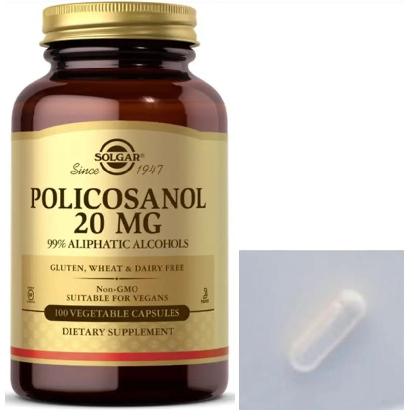 Solgar Policosanol 20 mg 100 Vegetable Capsules (SOL-02251) - зображення 1