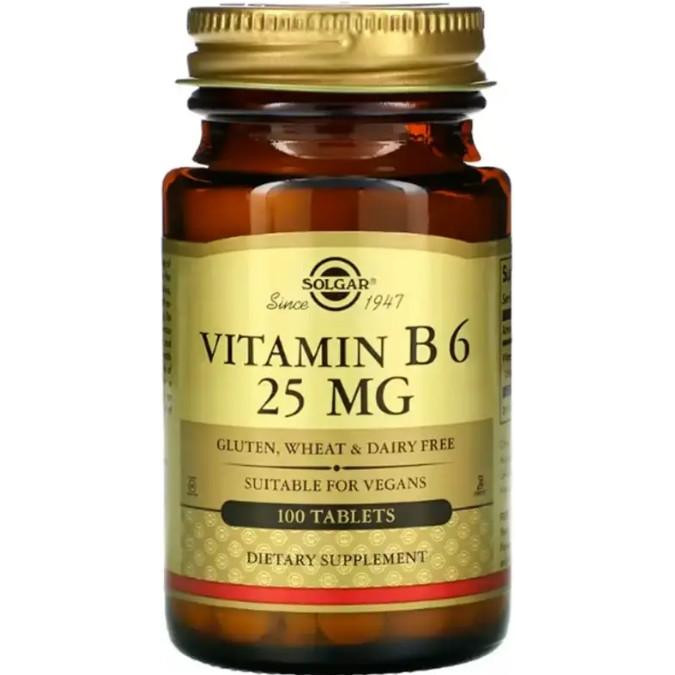 Solgar Vitamin B6 25 mg 100 Tablets (SOL-03082) - зображення 1