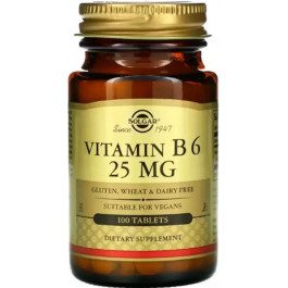   Solgar Vitamin B6 25 mg 100 Tablets (SOL-03082)