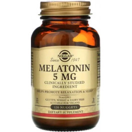   Solgar Мелатонин, Melatonin, 5 мг, 120 жевательных таблеток (36313060)