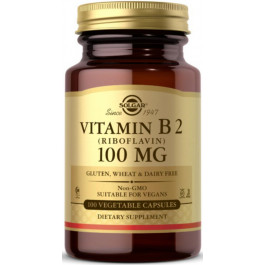   Solgar Рибофлавин, Vitamin B2, 100 мг, 100 капсул