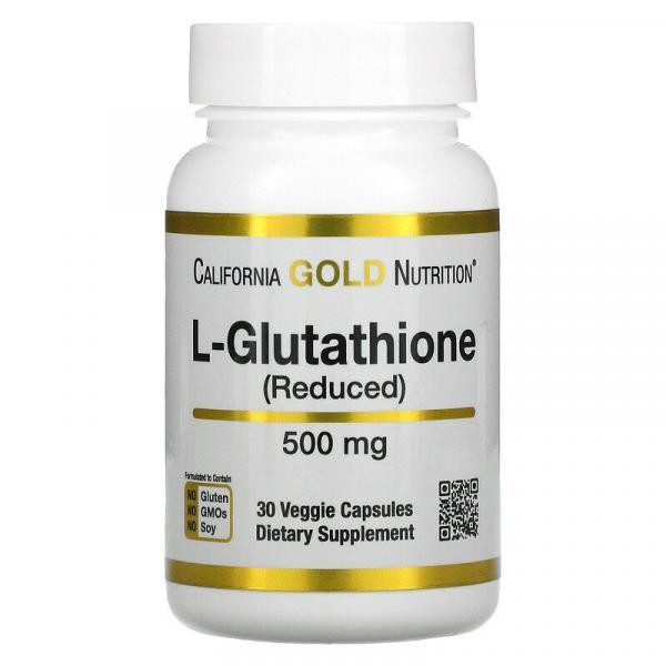 California Gold Nutrition L-глутатіон відновлений (L-Glutathione) 500 мг 30 капсул - зображення 1