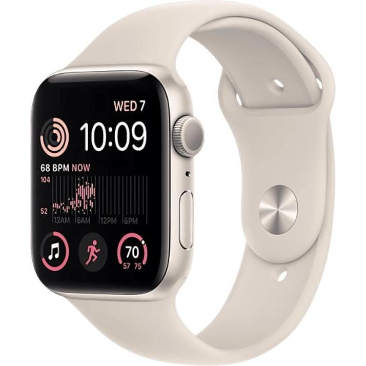 Apple Watch SE 2 GPS + Cellular 44mm Starlight Alu. Case w. Starlight S. Band - M/L (MRGW3) - зображення 1