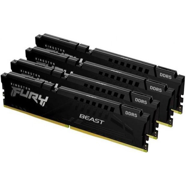 Kingston FURY 64 GB (4x16GB) DDR5 5200 MHz Beast Black (KF552C40BBK4-64) - зображення 1