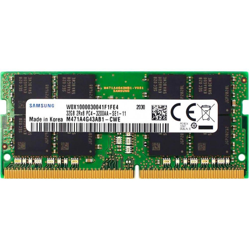 Samsung 32 GB SO-DIMM DDR4 3200 MHz (M471A4G43BB1-CWE) - зображення 1