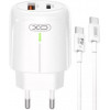 XO L114 PD&QC3.0 20W + Type-C to Type-C White - зображення 1