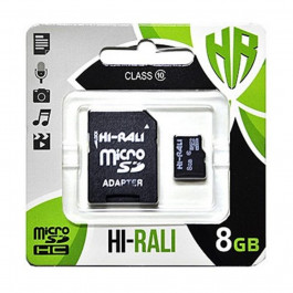   Hi-Rali 8 GB microSDHC class 10 UHS-I (U1) + SD adapter HI-8GBSD10U1-01