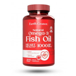   Earth's Creation Omega 3 1000 mg (Cholesterol Free), Омега 3 200 м'яких капсул