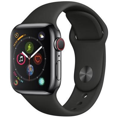 Apple Watch Series 4 GPS + LTE 40mm Black Steel w. Black Sport b. Black Steel (MTUN2, MTVL2) - зображення 1