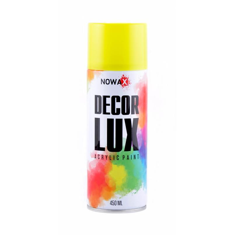 NOWAX Акриловая флуоресцентная спрей-краска Nowax DecorLux 450 мл Желтый (YELLOW) (NX48045) - зображення 1