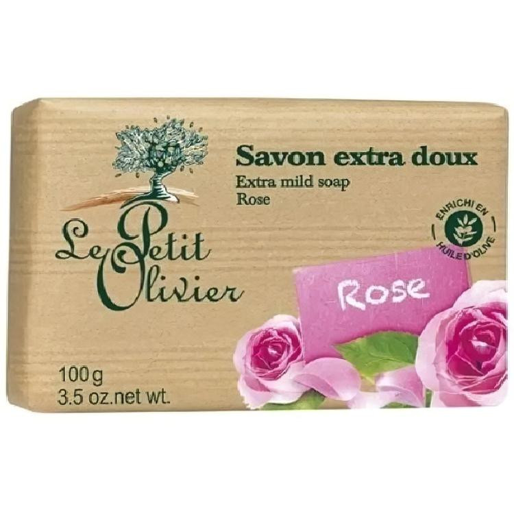 Le Petit Olivier Экстра нежное мыло  100% vegetal oils soap Роза 2х100 г (3549620005042) - зображення 1