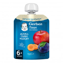   Gerber Пюре Яблоко, слива и морковь 90 г