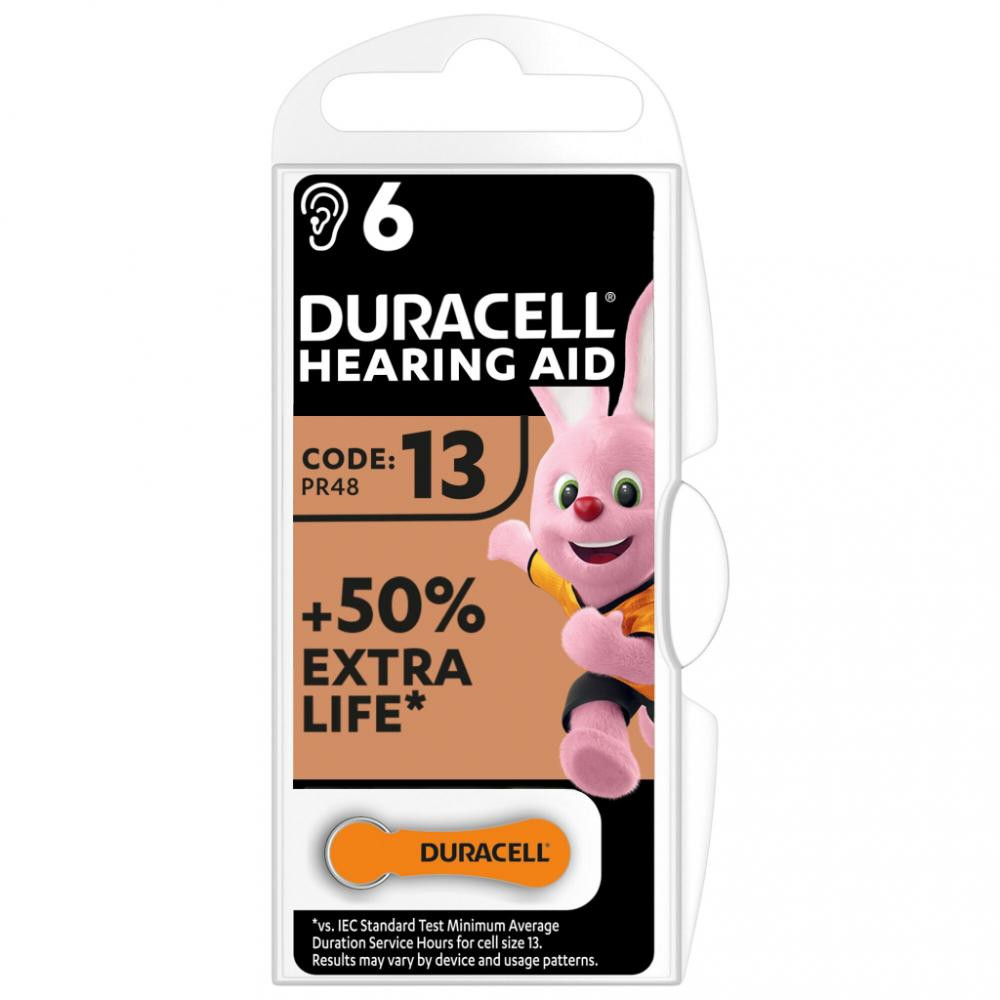 Duracell ZA10 bat(1.4B) Zinc Air 6шт Hearing Aid 5004322 - зображення 1