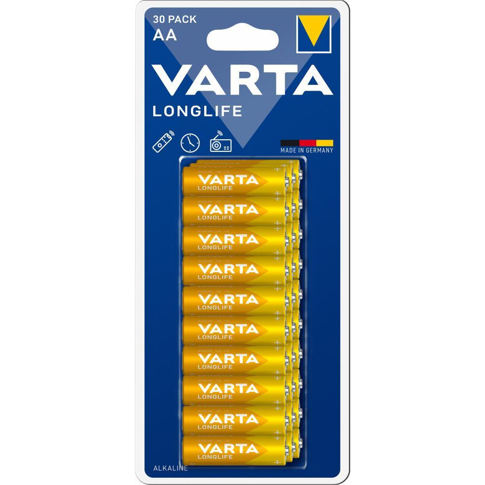 Varta AA bat Alkaline 30шт LONGLIFE (04106101630) - зображення 1