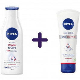   Nivea Лосьйон для тіла  Відновлення та догляд SOS, 250 мл + Бальзам для рук  SOS 3 в 1, 100 мл