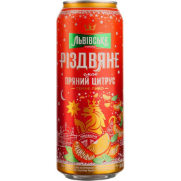   Львівське Пиво  Різдвяне Пряний цитрус, темне, 4%, з/б, 0,48 л (4820250942525)