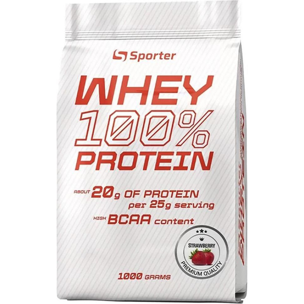 Sporter Whey 100% Protein 1000 g /40 servings/ Strawberry - зображення 1