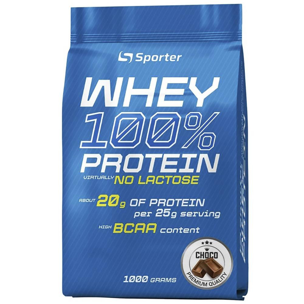 Sporter Whey 100% Protein No Lactose 1000 g /40 servings/ Choco - зображення 1