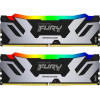 Kingston FURY 32 GB (2x16GB) DDR5 7200 MHz Renegade Silver/Black RGB (KF572C38RSAK2-32) - зображення 1