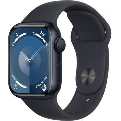 Apple Watch Series 9 GPS 45mm Midnight Aluminum Case w. Midnight S. Band - M/L (MR9A3) - зображення 1