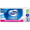 Zewa Deluxe Delicate Care Туалетная бумага белая трехслойная 8 шт (7322541171739) - зображення 1