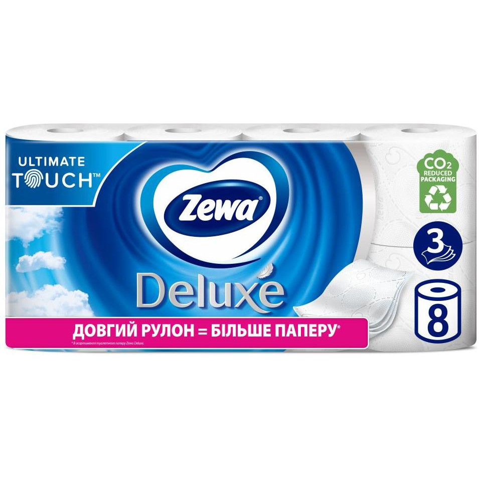 Zewa Deluxe Delicate Care Туалетная бумага белая трехслойная 8 шт (7322541171739) - зображення 1