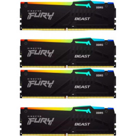   Kingston FURY 128 GB (4x32GB) DDR5 5600 MHz Beast RGB (KF556C40BBAK4-128)