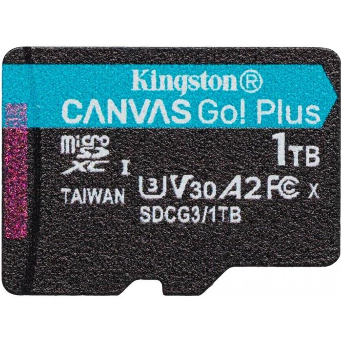 Kingston 1 TB microSDXC Canvas Go! Plus UHS-I U3 V30 A2 Class 10 (SDCG3/1TBSP) - зображення 1